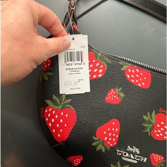 NWT COACH Payton Hobo Shoulder Bag CH330 in Coated Canvas Wild Strawberry Print - Picture 5 of 13